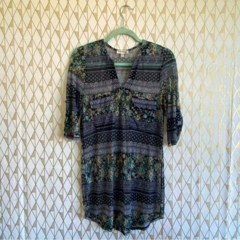 Faith and joy sheer floral mesh top